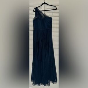 White By Vera Wang Midnight Bobbin Net‎ Flange Shoulder Bridesmaid Dress Size 8